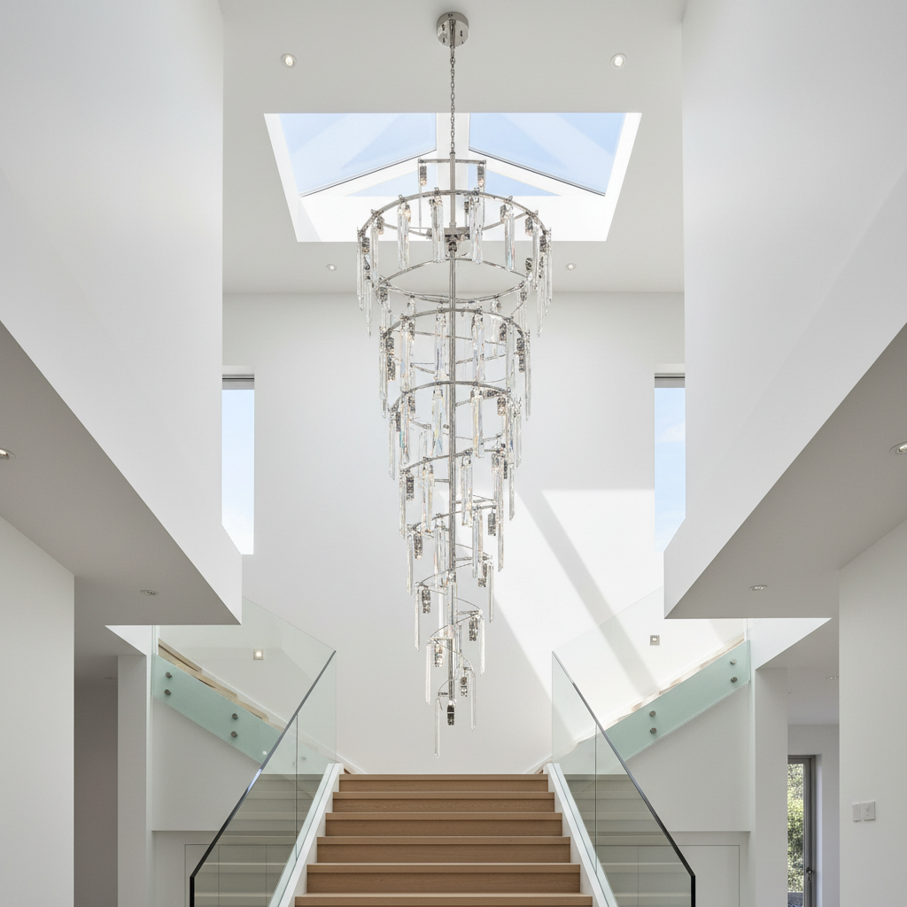 Primrose Crystal Cascade Long Chandelier - Chandeliers | Lucera Lighting