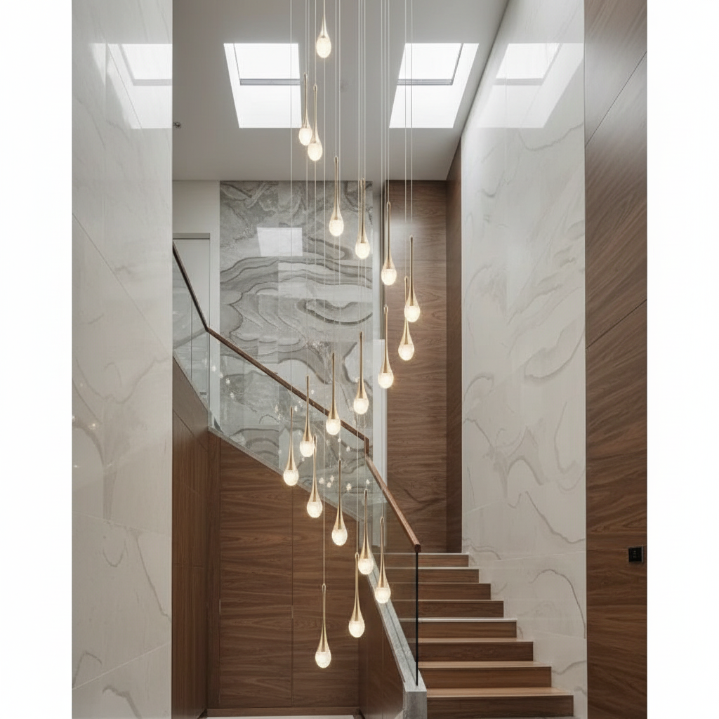 Speedwell Spiral Design Staircase Chandelier - Pendant Lights | Lucera Lighting
