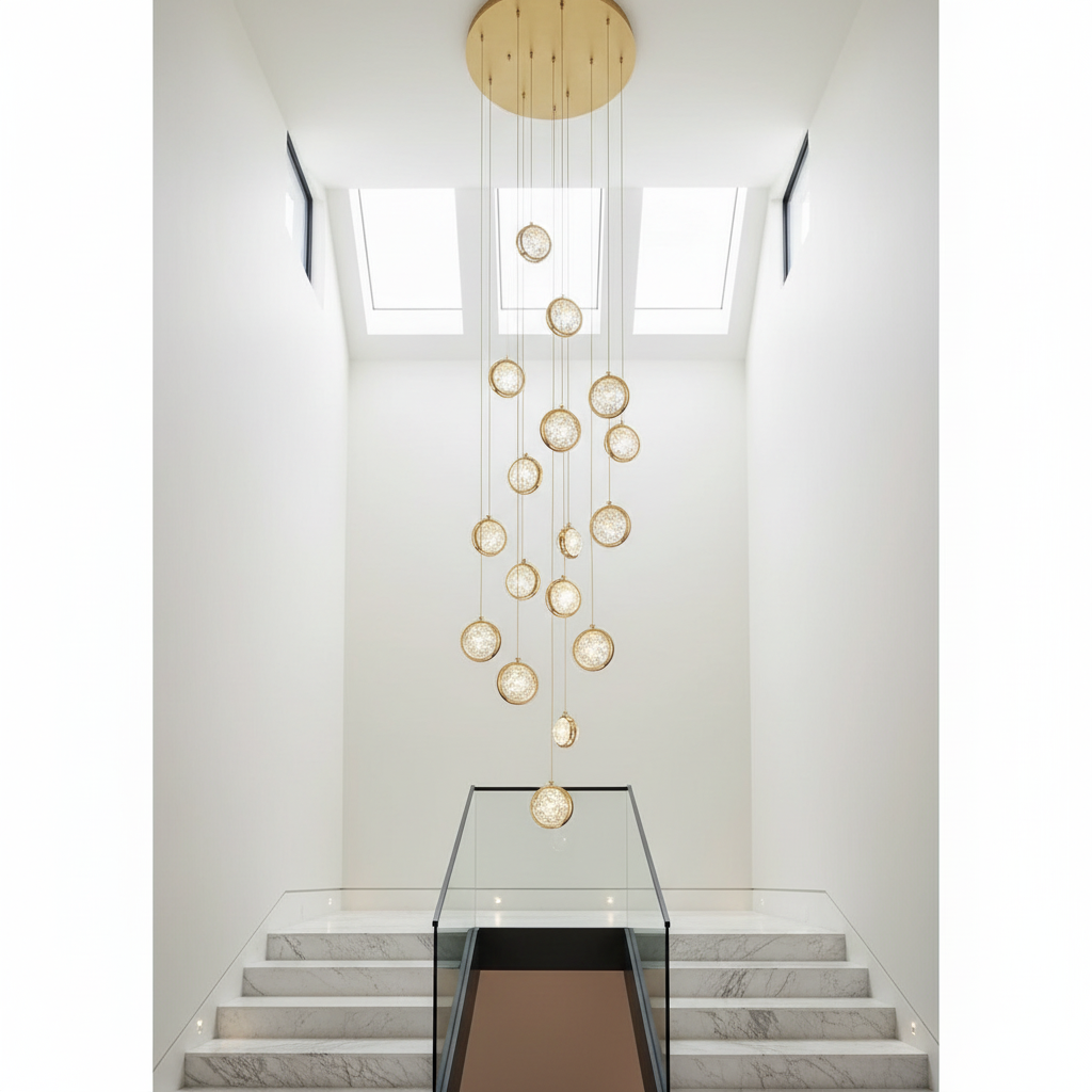 Topaz Staircase Crystal Chandelier - Pendant Lights | Lucera Lighting