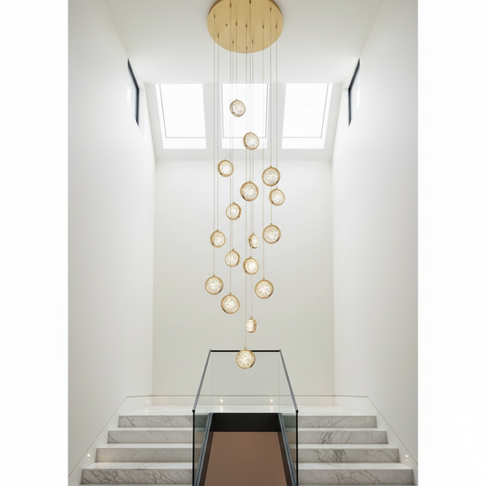 Topaz Staircase Crystal Chandelier - Pendant Lights | Lucera Lighting