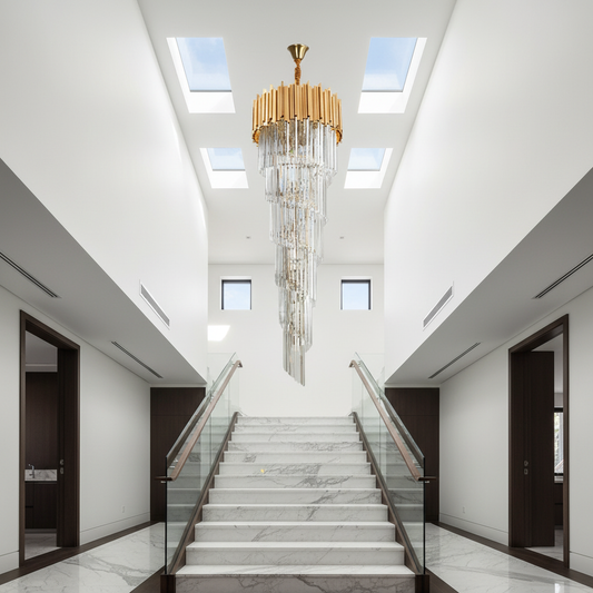Garnet Grand Gold Crystal Chandelier - Chandeliers | Lucera Lighting