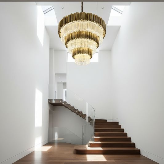 Granite Empire Gold Crystal Chandelier - Chandeliers | Lucera Lighting