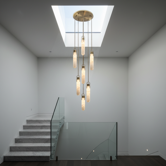 Gneiss Noctis Alabaster Staircase Pendant Chandelier - Pendant Lights | Lucera Lighting