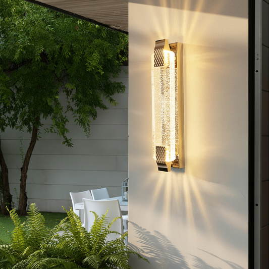 Polaris Stone Outdoor Crystal Sconce - Exterior wall | Lucera Lighting