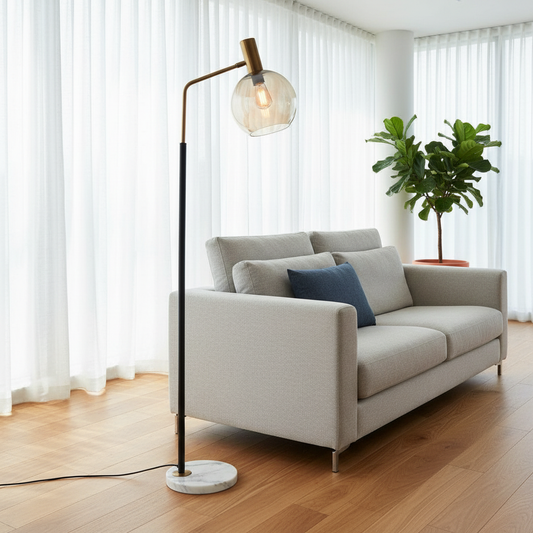Cerise Gold Glass Luxury Floor Lamp - Lamps | Lucera Lighting