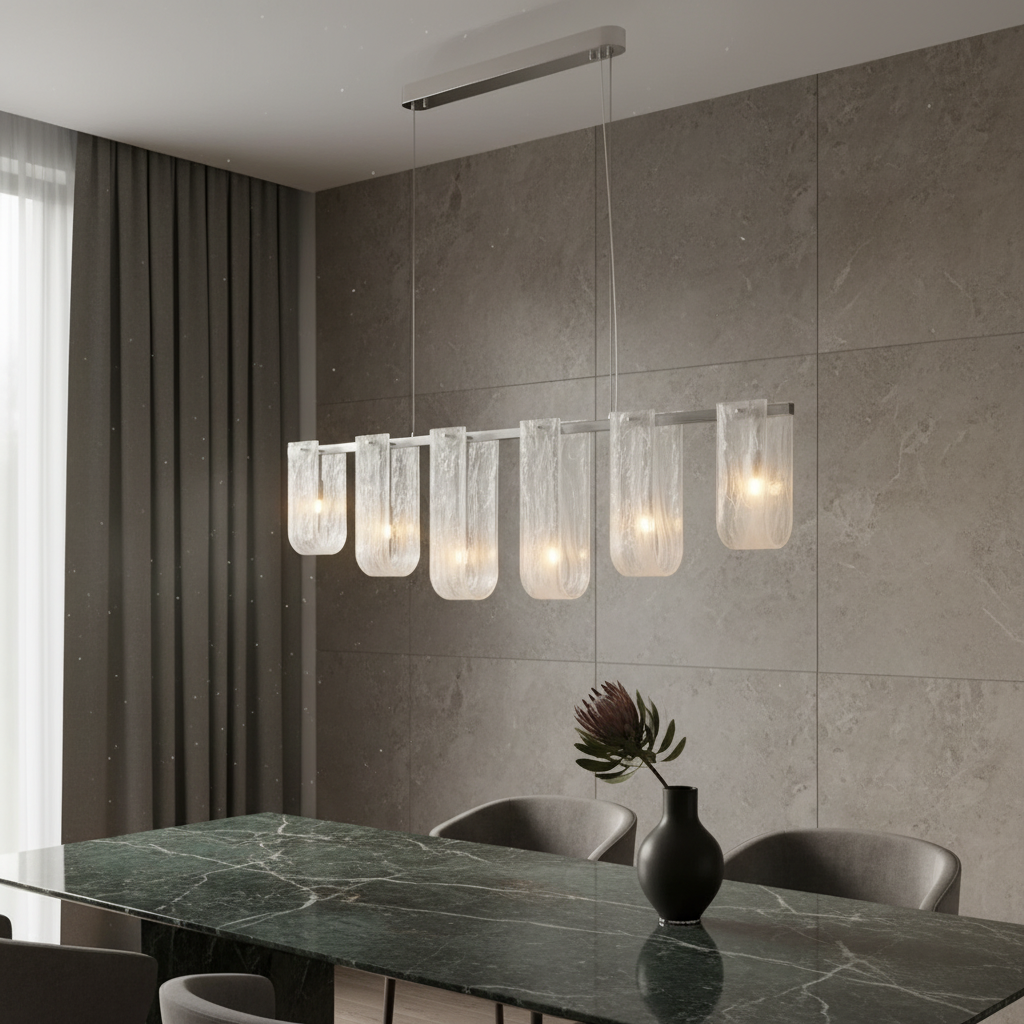 Fuchsia Liora Glass Linear Pendant Light - Pendant Lights | Lucera Lighting