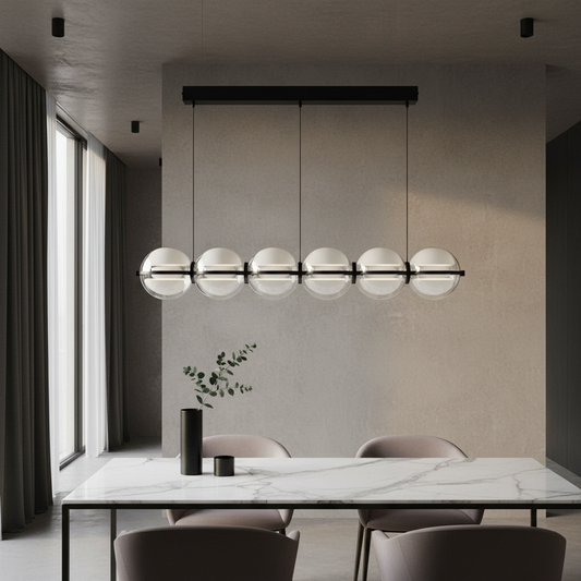 Vermeil Glass Pendant Light - Linear Chandelier - Pendant Lights | Lucera Lighting