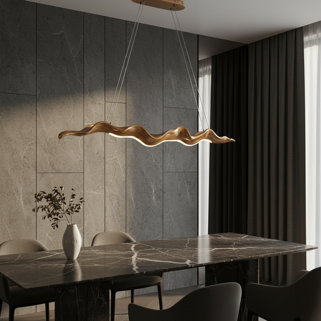Champagne Gold Leaf-Shaped Pendant LED Chandelier - Pendant Lights | Lucera Lighting