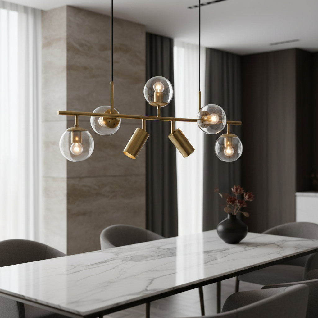 Citrine Modern Pendant Chandelier with Glass Balls - Pendant Lights | Lucera Lighting