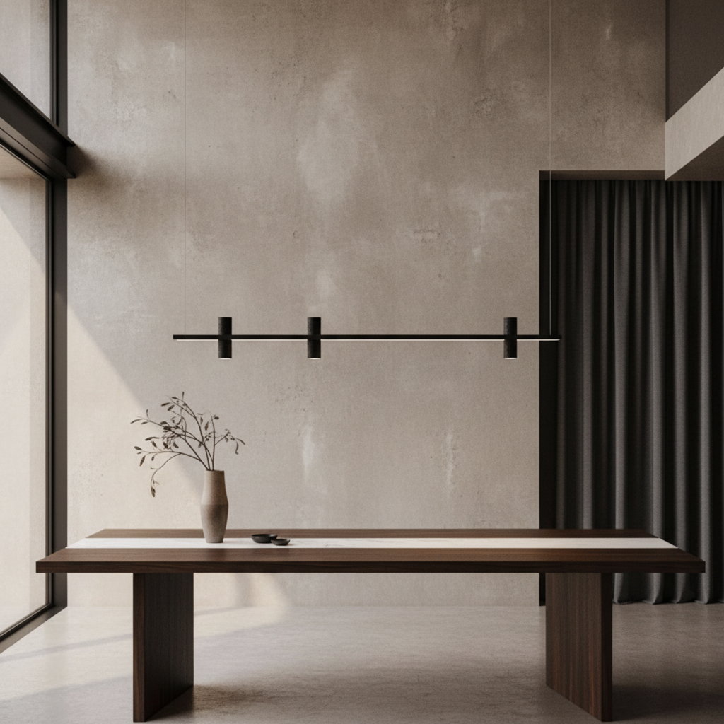 Feldgrau Minimalist Black Copper Stone Chandelier - Pendant Lights | Lucera Lighting