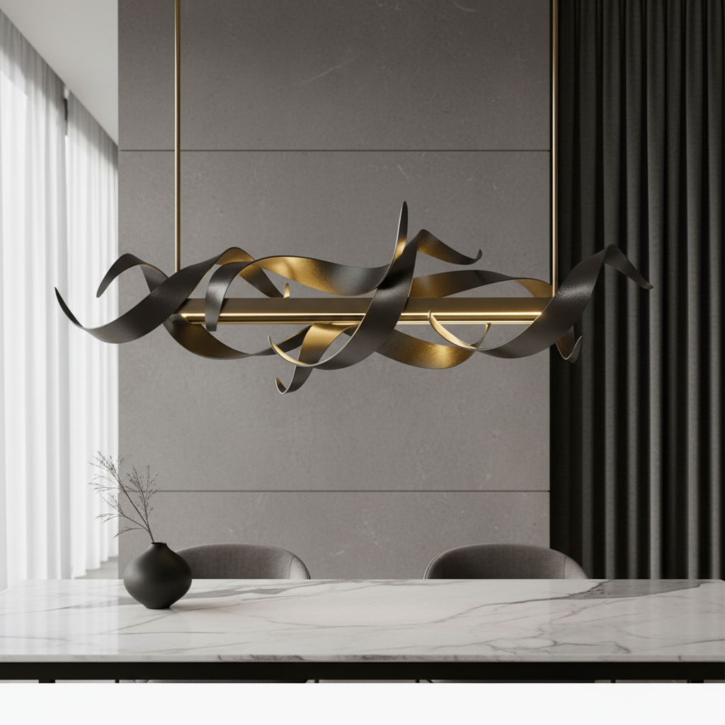 Heliotrope Modern Black Rectangle Chandelier - Pendant Lights | Lucera Lighting