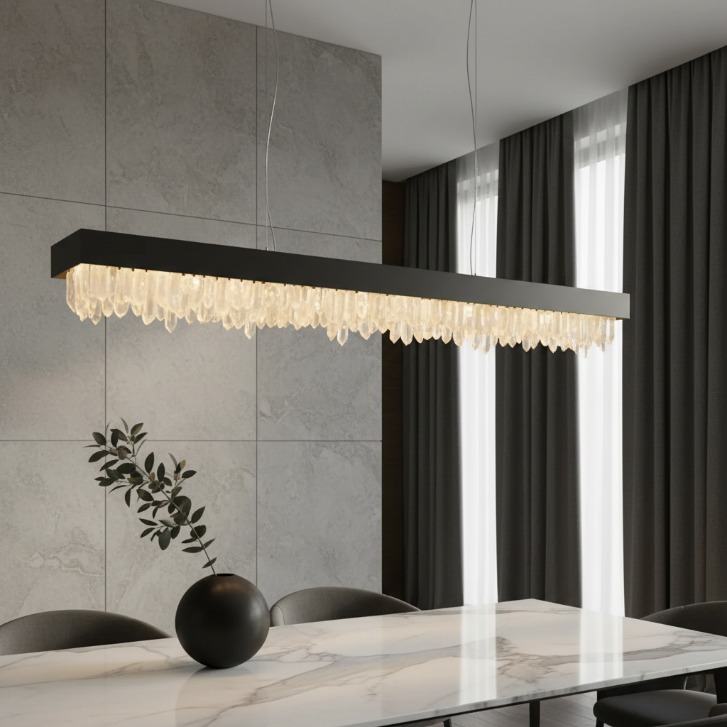 Jonquil Modern Rectangle Crystal Chandelier - Pendant Lights | Lucera Lighting