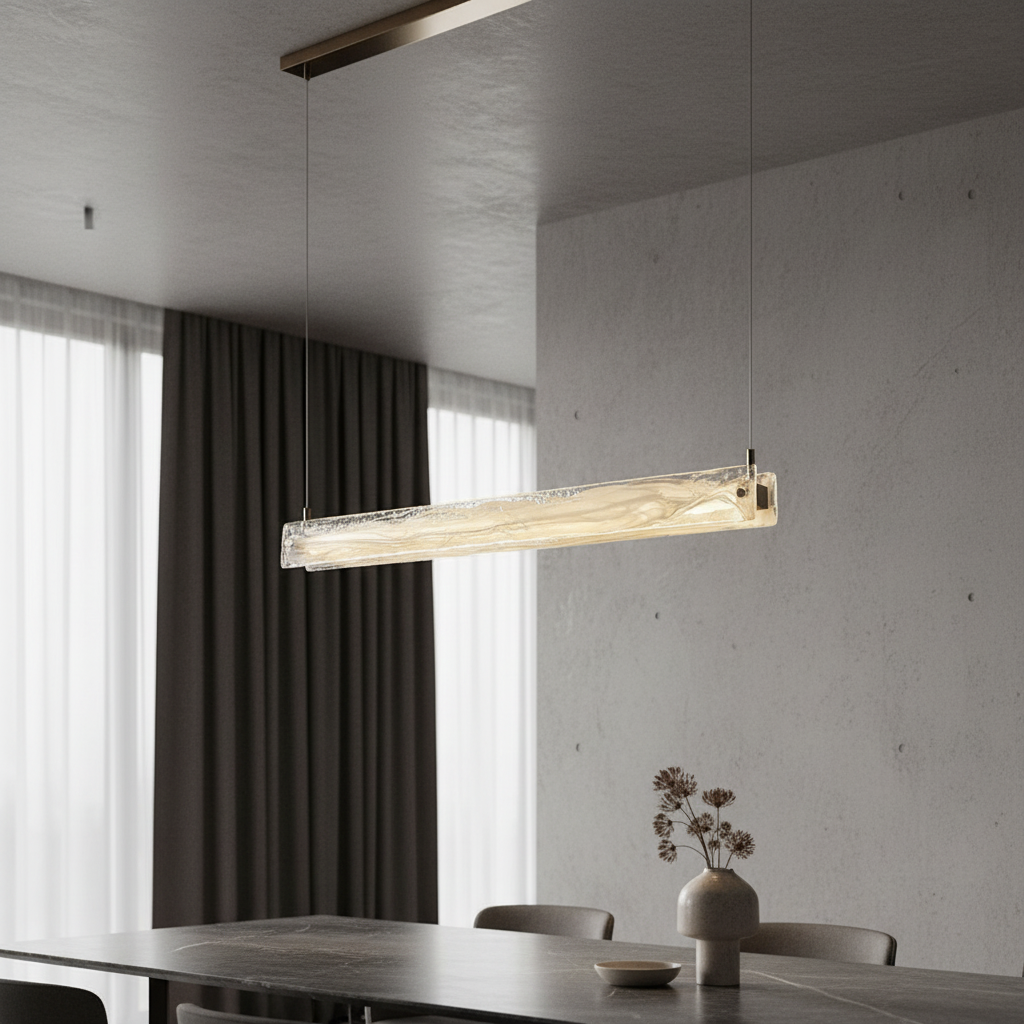 Lapis Modern Rectangle Chandelier for Kitchen Island - Pendant Lights | Lucera Lighting