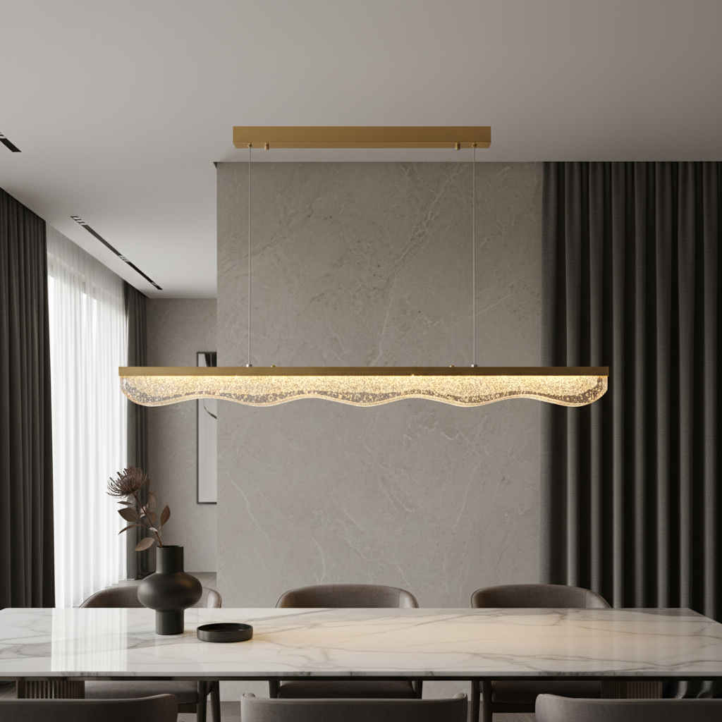 Malachite Rectangle Gold Chandelier - Pendant Lights | Lucera Lighting