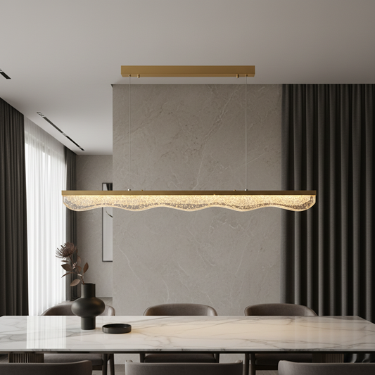 Malachite Rectangle Gold Chandelier - Pendant Lights | Lucera Lighting