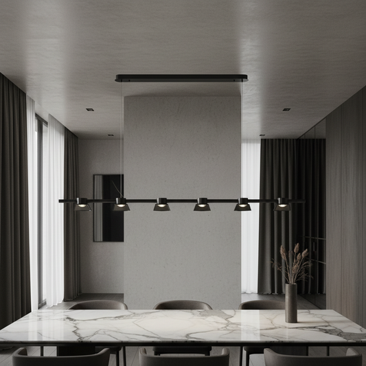 Gunnar Nordic Linear LED Chandelier - Pendant Lights | Lucera Lighting