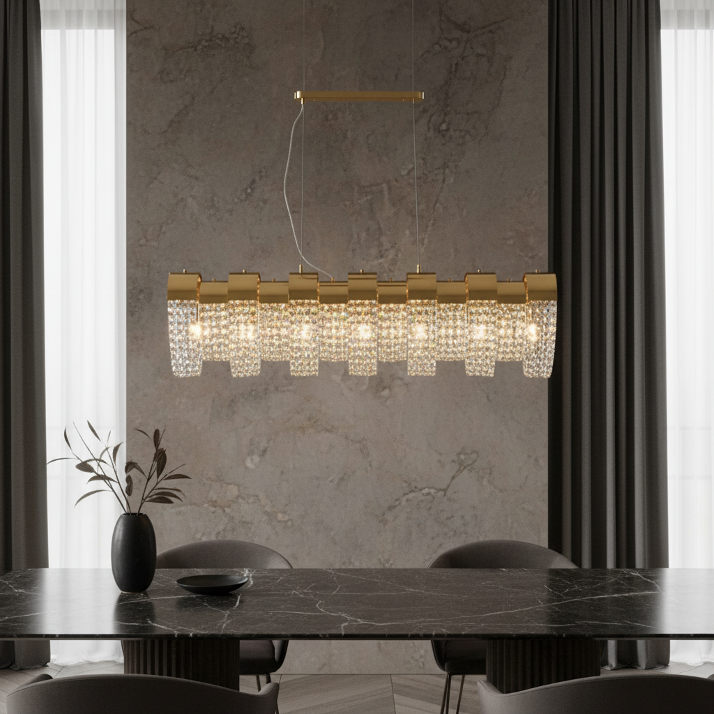 Saga Modern LED Crystal Chandelier - Chandeliers | Lucera Lighting