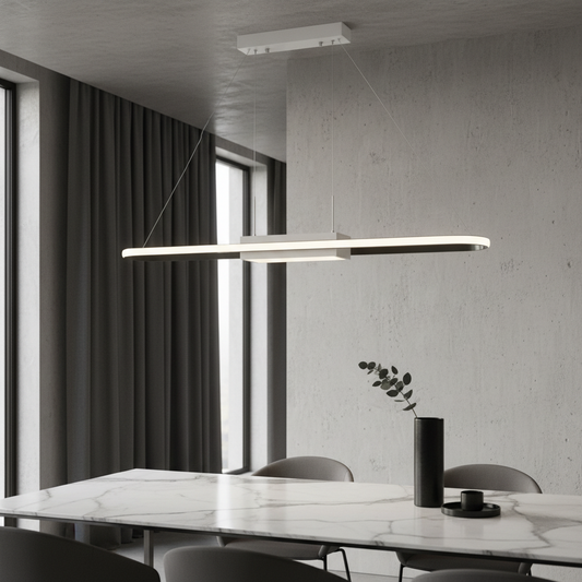 Vilja Long Strip Chandelier for Restaurant - Pendant Lights | Lucera Lighting