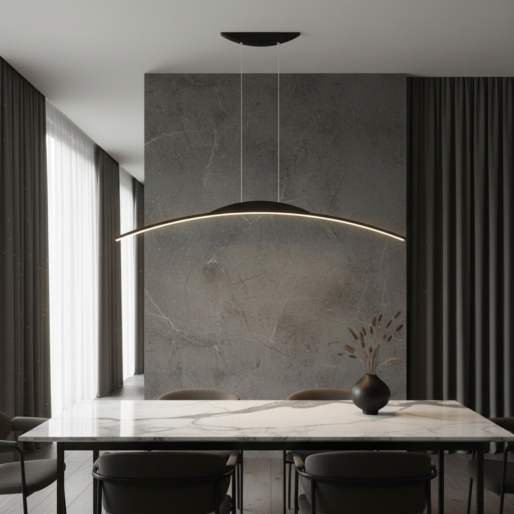 Edda Minimalist Black Chandelier - Pendant Lights | Lucera Lighting
