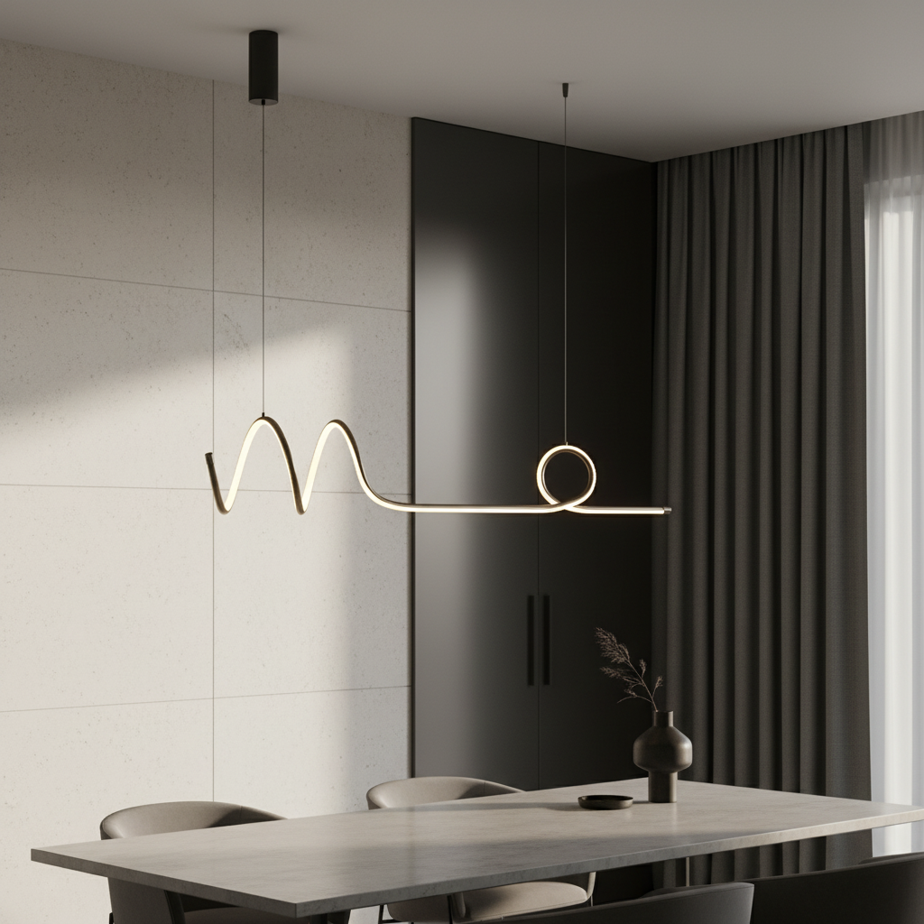 Eira Nordic Pendant Lamp with Long Strip - Pendant Lights | Lucera Lighting