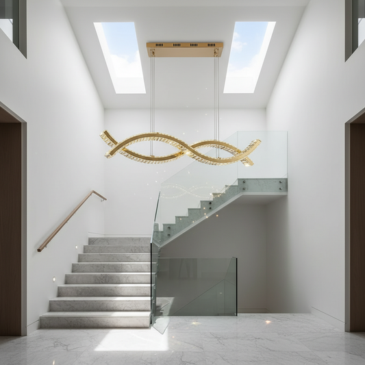 Natt LED Chandelier Wave Design - Chandeliers | Lucera Lighting