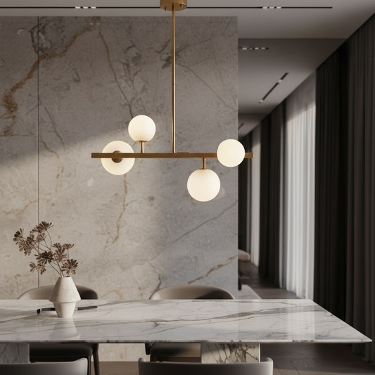 Nord Gold Pearls Chandelier for Kitchen - Pendant Lights | Lucera Lighting