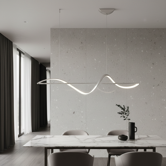 Skuld Wave LED Chandelier for Dining Room - Pendant Lights | Lucera Lighting