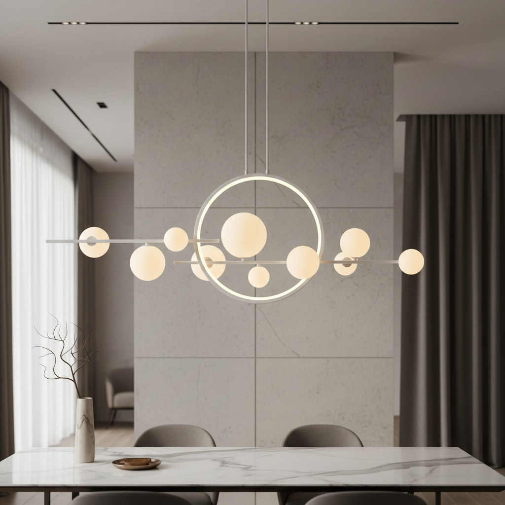 Vor Glass Bubble LED Chandelier for Dining Room - Pendant Lights | Lucera Lighting