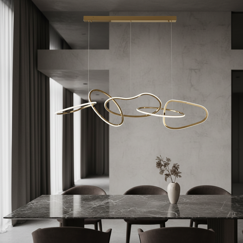 Bello Gold Crystal Chandelier for Dining Room - Pendant Lights | Lucera Lighting