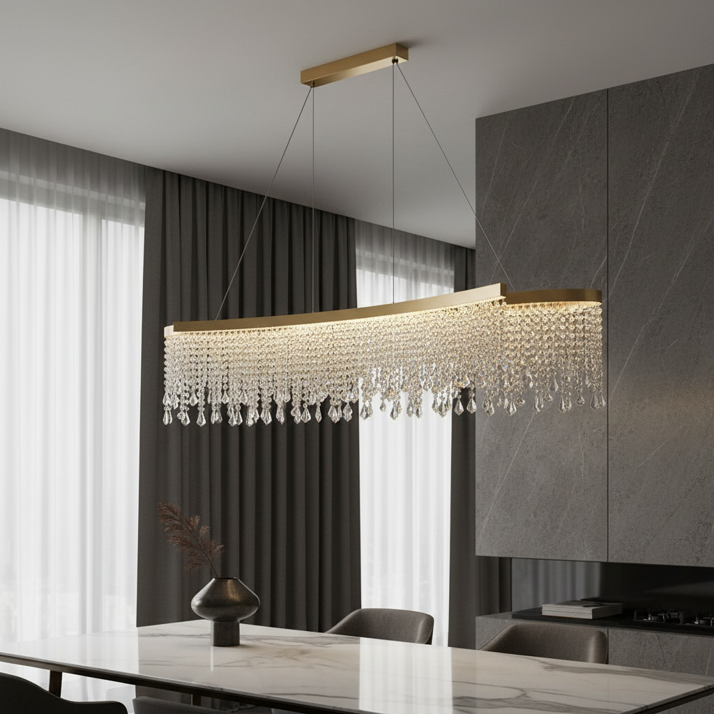 Canto Modern Gold Crystal Chandelier - Chandeliers | Lucera Lighting