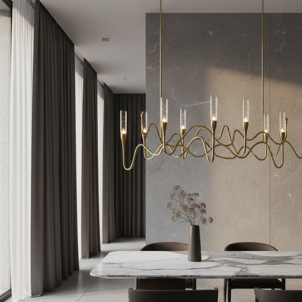 Carlo Icicle Gold Rectangle Crystal Chandelier - Chandeliers | Lucera Lighting