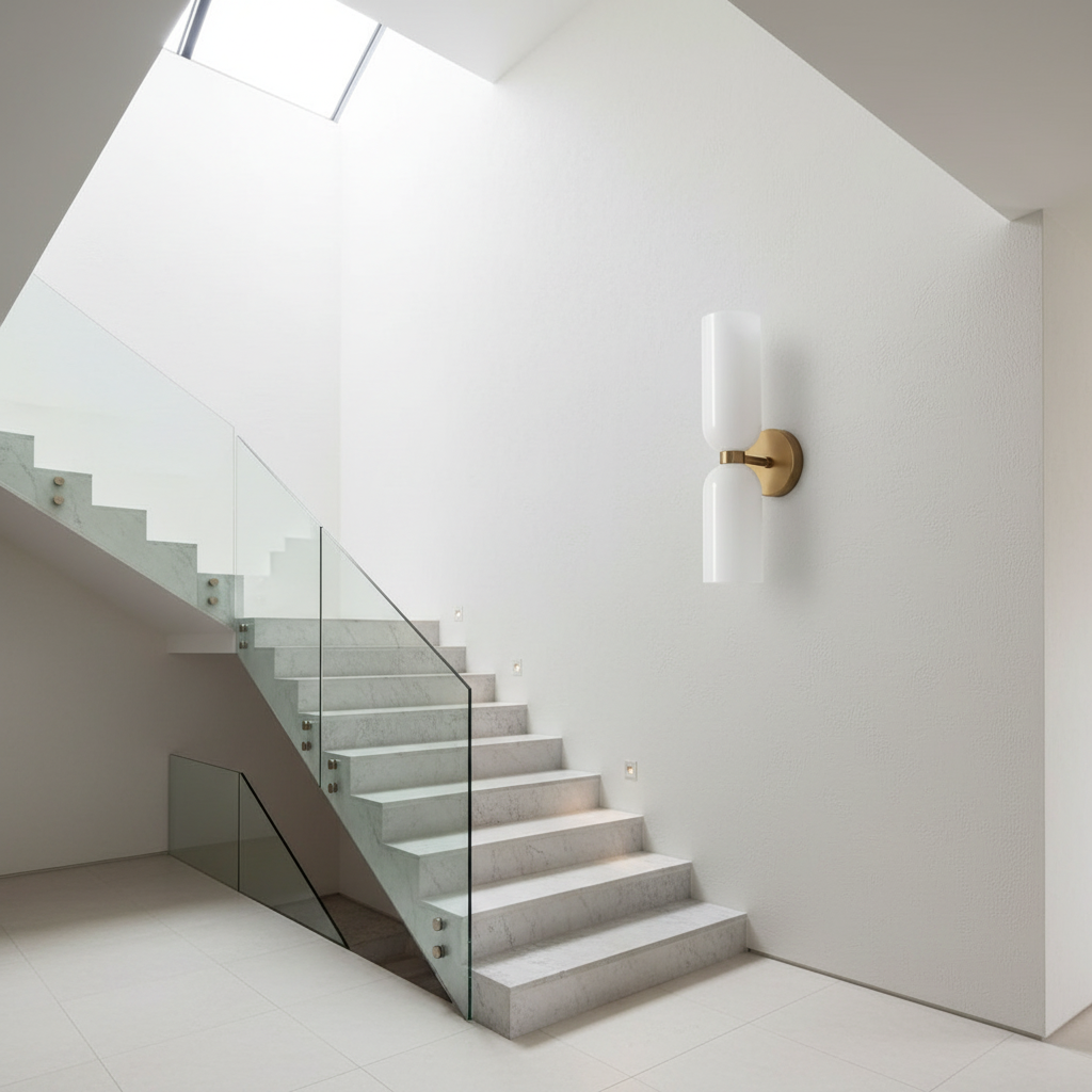 Dolce Double Glossy White Glass Wall Sconce - Wall Lights & Sconces | Lucera Lighting