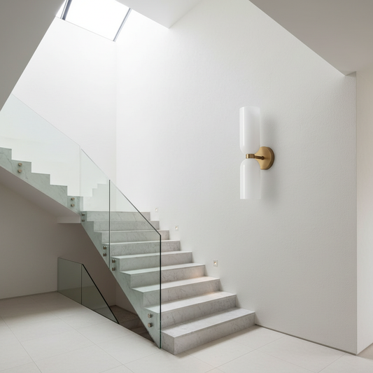 Dolce Double Glossy White Glass Wall Sconce - Wall Lights & Sconces | Lucera Lighting