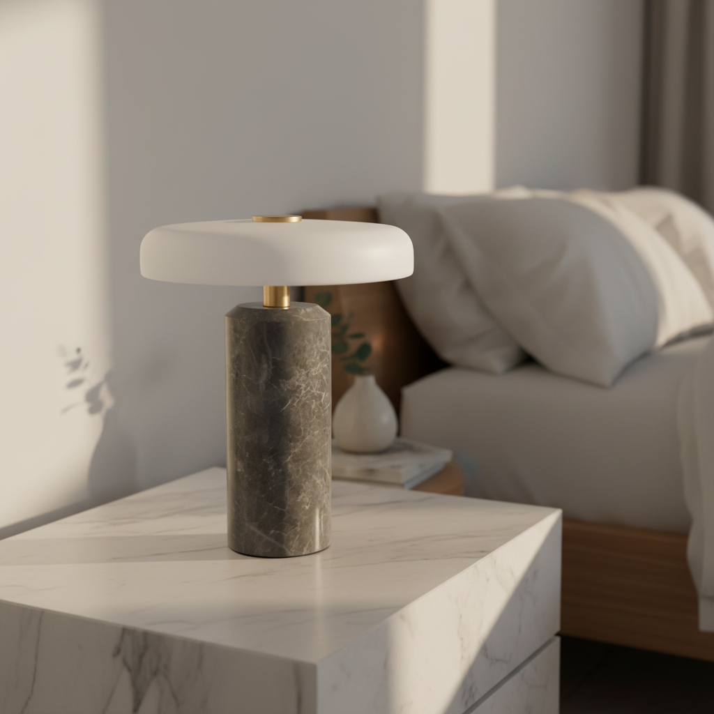 Affrettando Nordic Marble Portable Touch Table Lamp - Lamps | Lucera Lighting