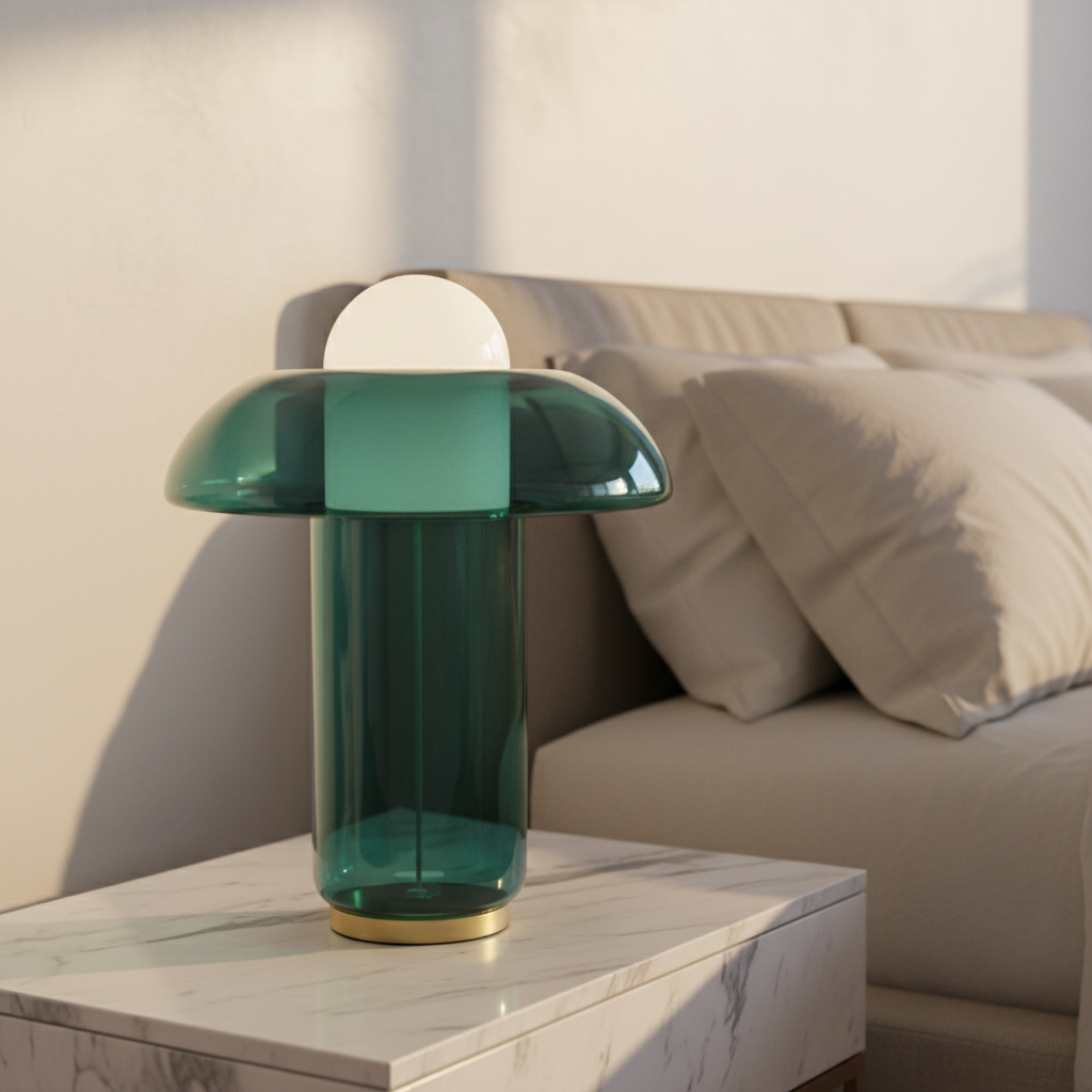 Tranquillita Green Glass Mushroom Accent Light - Lamps | Lucera Lighting