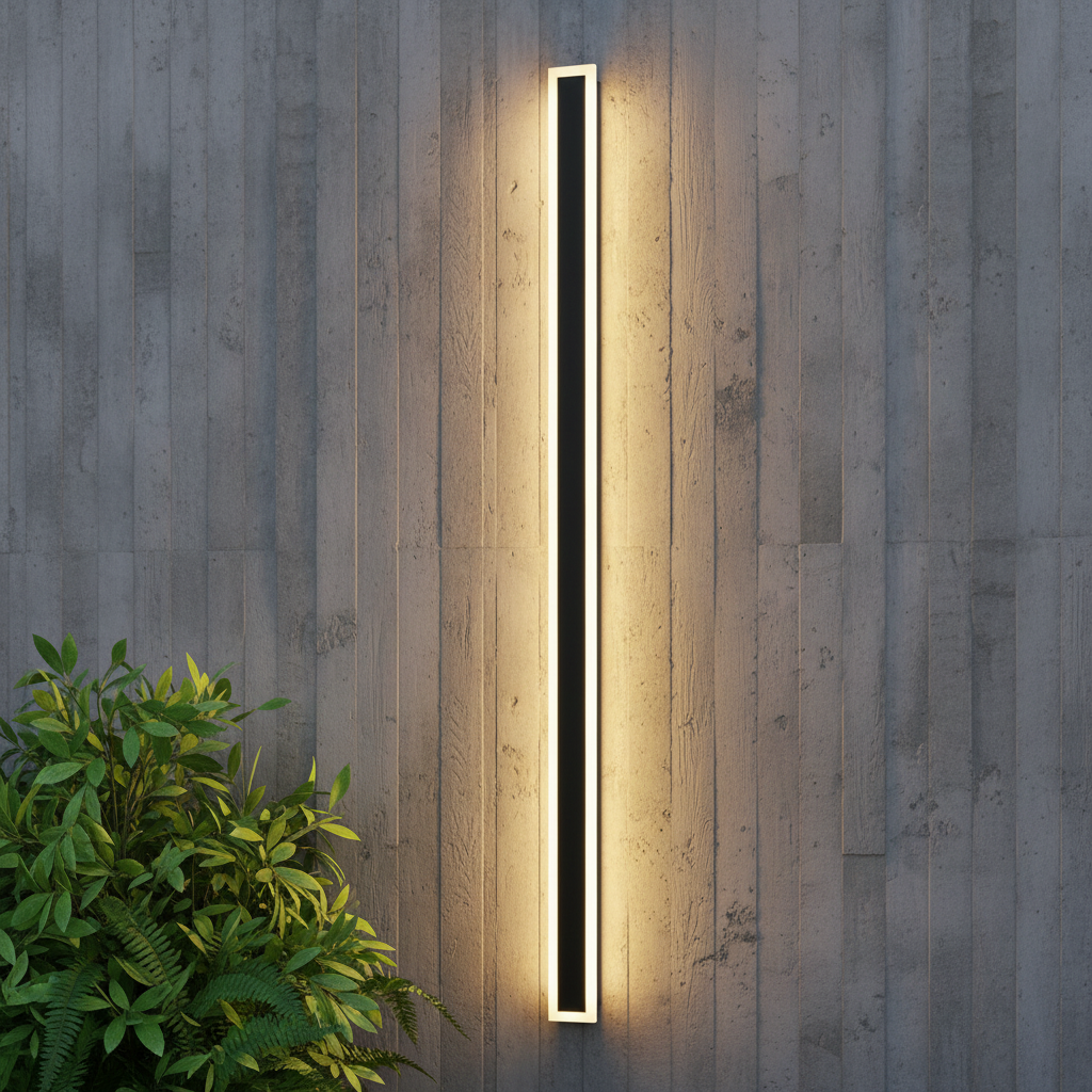 Odette Tall Outdoor LED Wall Lamp - Black - Exterior wall | Lucera Lighting