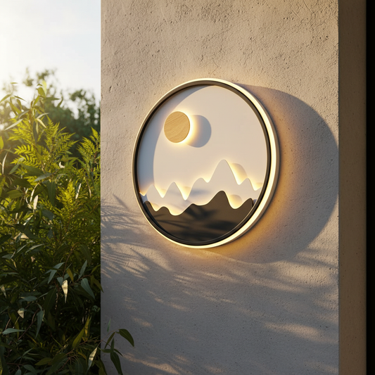 Pascale Modern Round Outdoor Aluminum Wall Lamp - Exterior wall | Lucera Lighting