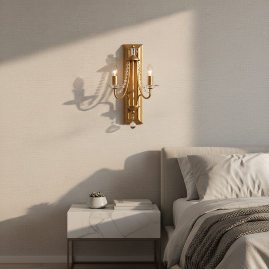 Eco Retro Candle Wall Sconce with Crystal Accents - Wall Lights & Sconces | Lucera Lighting