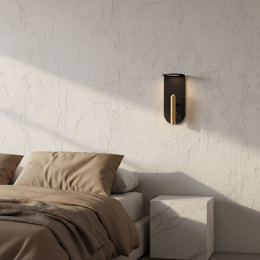 Fuoco Modern Black and Gold Wall Sconce - Wall Lights & Sconces | Lucera Lighting