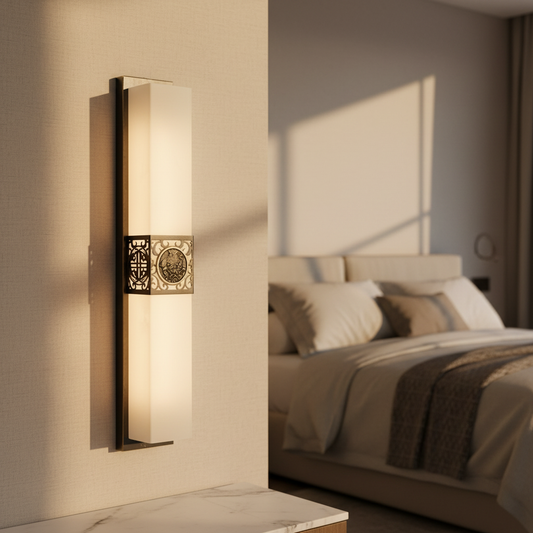 Gusto Royal Chinese Wall Lamp with Marble Accent - Wall Lights & Sconces | Lucera Lighting