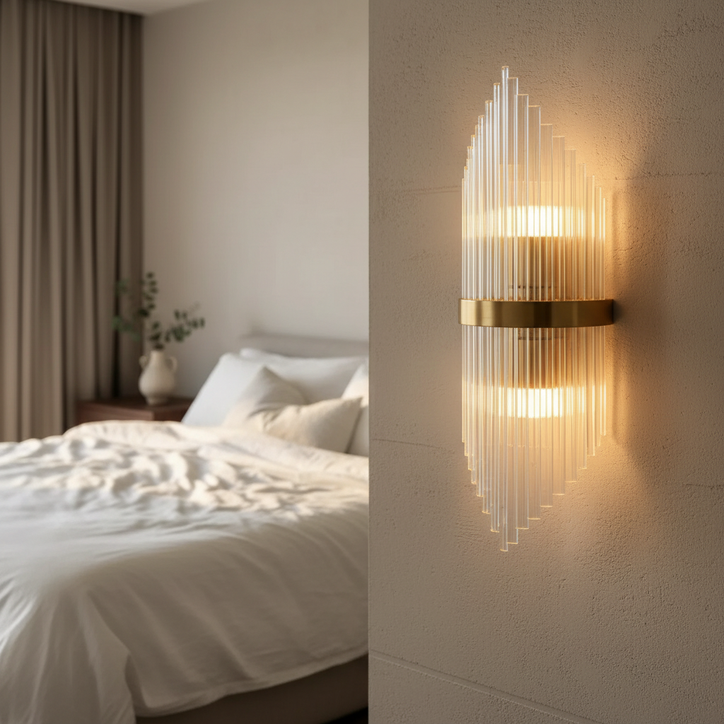 Lento Gold Glass Wall Sconce - Wall Lights & Sconces | Lucera Lighting