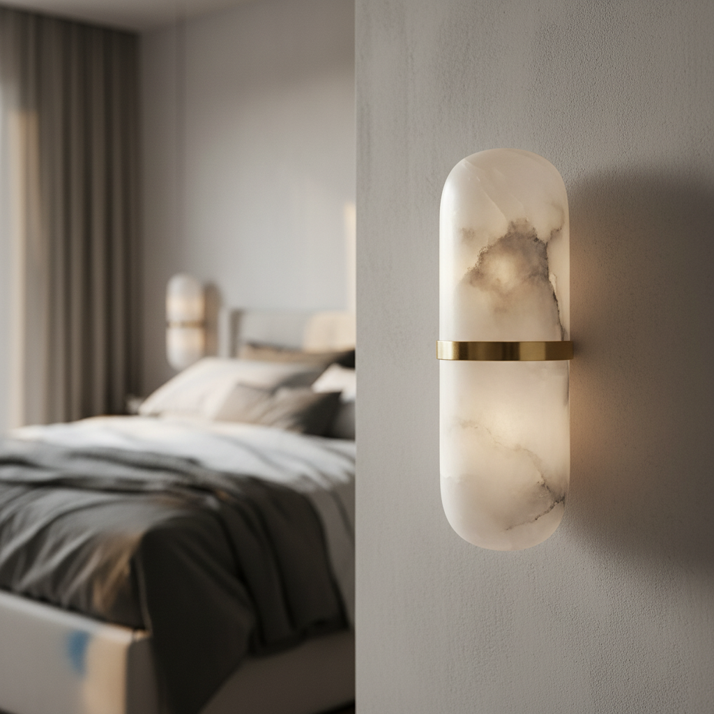 Xenon Modern Wall Lamp in Copper and Marble - Wall Lights & Sconces | Lucera Lighting