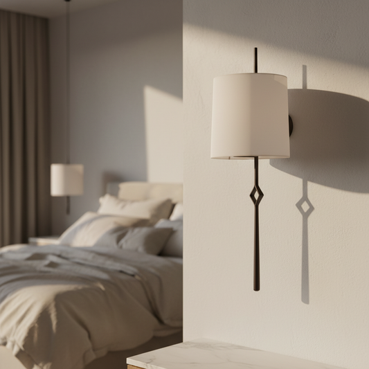 Entasis Cloth Wall Lamp Gold/Black - Wall Lights & Sconces | Lucera Lighting