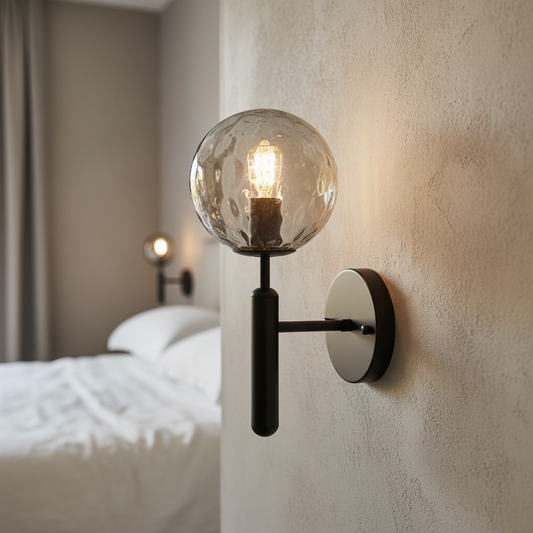 Axis Ball Glass Wall Lamp - Gold or Black - Wall Lights & Sconces | Lucera Lighting