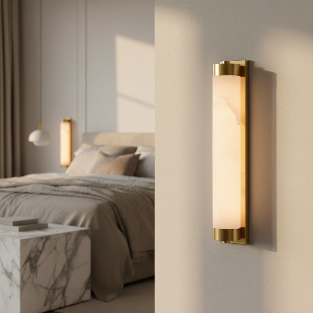 Aria Modern Marble Wall Lamp for Bedroom - Wall Lights & Sconces | Lucera Lighting