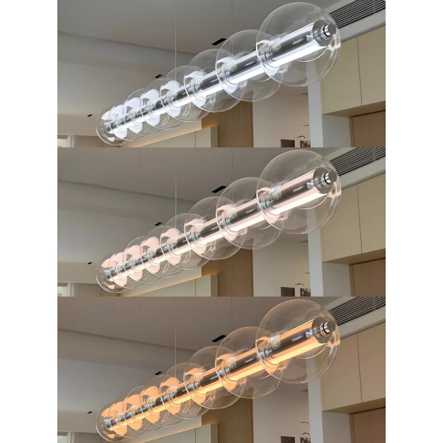 Vermeil Glass Pendant Light - Linear Chandelier - Pendant Lights | Lucera Lighting