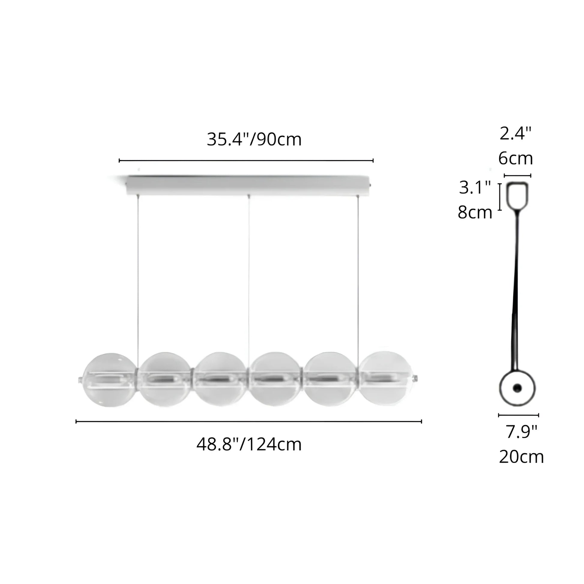 Vermeil Glass Pendant Light - Linear Chandelier - Pendant Lights | Lucera Lighting