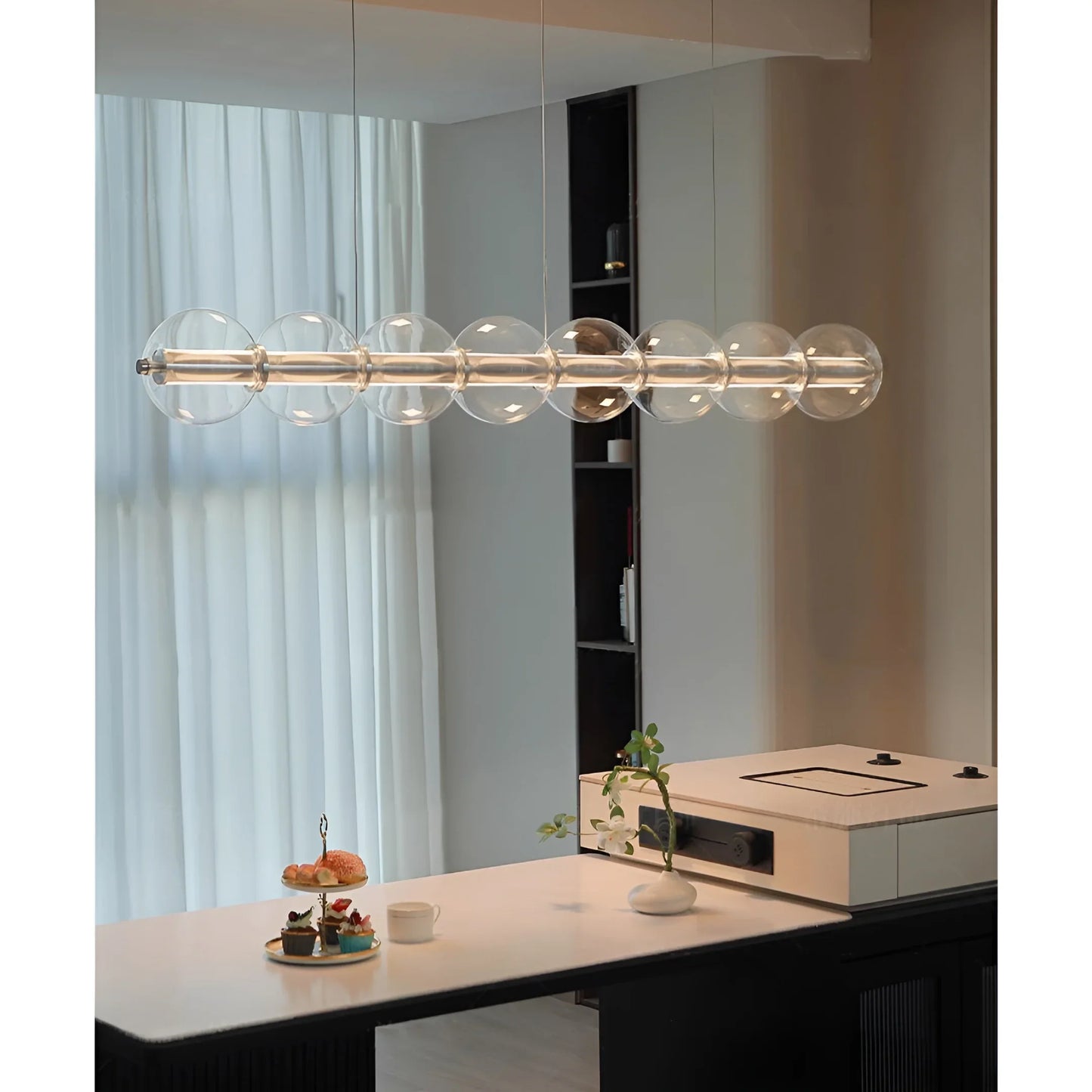 Vermeil Glass Pendant Light - Linear Chandelier - Pendant Lights | Lucera Lighting