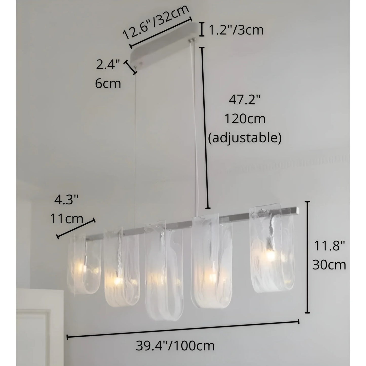 Fuchsia Liora Glass Linear Pendant Light - Pendant Lights | Lucera Lighting
