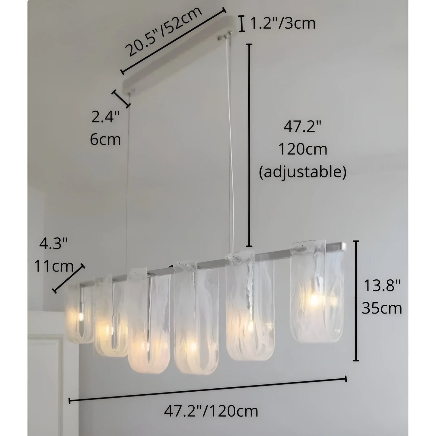Fuchsia Liora Glass Linear Pendant Light - Pendant Lights | Lucera Lighting